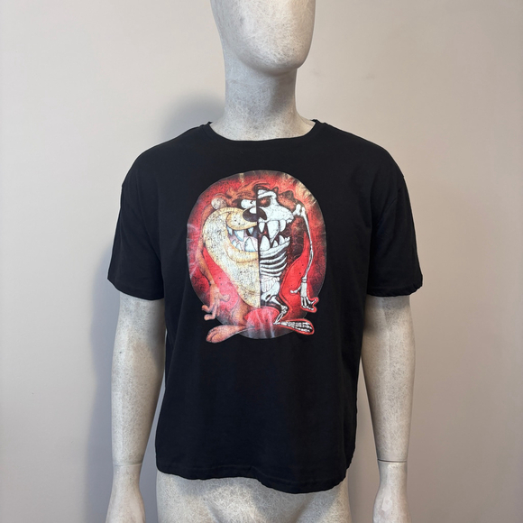 Other - SHEIN Men's XS Looney Tunes Taz X-Ray Half Skeleton Black Graphic T-Shirt NIB
